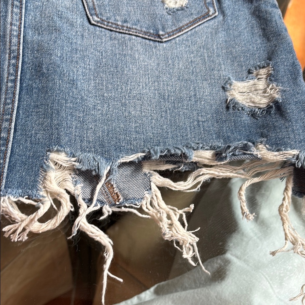 Vervet Blue Distressed Mini Skirt - Picture 9 of 10